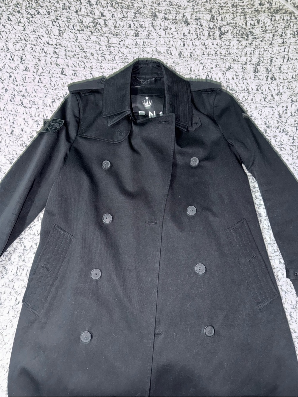 Men's Black Double-Breasted Trench Coat